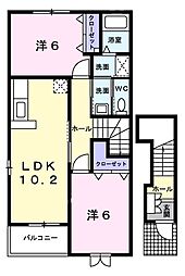 エクセランフルール1 2LDKの間取図画像
