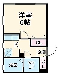 京急本線 弘明寺駅 徒歩7分の賃貸アパート 1階1Kの間取り