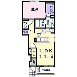 アロッジオカイ 1LDKの間取図画像