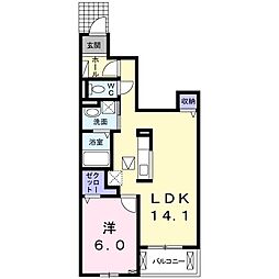 ワンズオリオン 1LDKの間取図画像