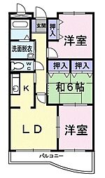 ピュアー双葉 1階3LDKの間取り