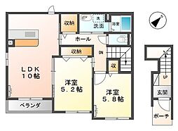 トヨコーポ 1階2LDKの間取り