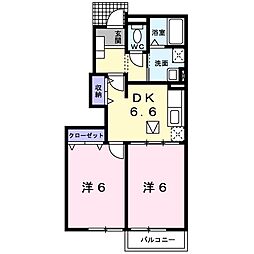 アンシャンテ 2DKの間取図画像