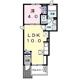 エルミタージュクアトロ 1LDKの間取図画像