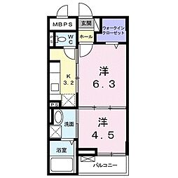 グリシーヌ 2Kの間取図画像