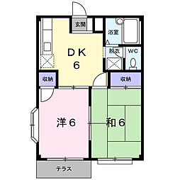 さくらハイツ 1階2DKの間取り