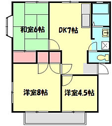 サンパレス平塚C 3DKの間取図画像