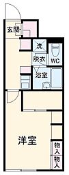 レオパレスヴィラクレール 1Kの間取図画像