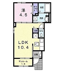 ベル・プロムナード4 1LDKの間取図画像