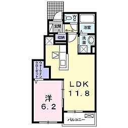 アークヒルズＪ 1階1LDKの間取り