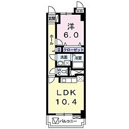 グランパレス浜松 1LDKの間取図画像