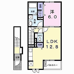 ドリームハイツＡ 2階1LDKの間取り