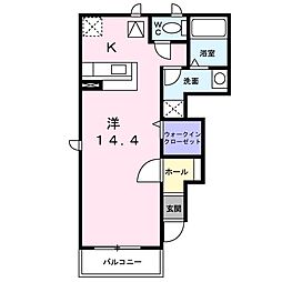 スターアリスVI 1階ワンルームの間取り