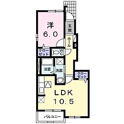 エヴァグリーン 1LDKの間取図画像