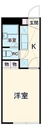 レオパレスMESA 1Kの間取図画像