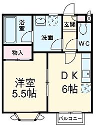メゾンアリュール 1階1DKの間取り