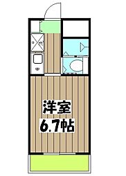 フロイデ東向日 3階1Kの間取り