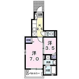 ステラコート1 1Kの間取図画像