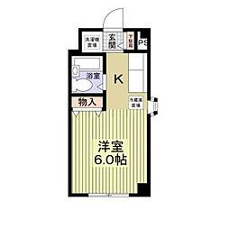 カーサ磯子Ａ 3階ワンルームの間取り