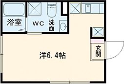 東急池上線 御嶽山駅 徒歩2分の賃貸マンション 3階ワンルームの間取り