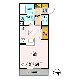 エヴァーラスティング千葉 ワンルームの間取図画像