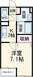 フォーシーズン 1Kの間取図画像