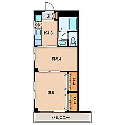 サンフェスタしらさわ 2Kの間取図画像
