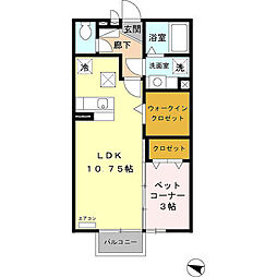 小田急小田原線 鶴川駅 バス10分 真光寺下車 徒歩4分の賃貸アパート 1階1LDKの間取り