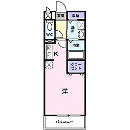 マーメイド ワンルームの間取図画像