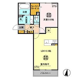 アピタコート 1階1LDKの間取り