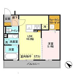 メゾン・ド・ボヌール 1LDKの間取図画像