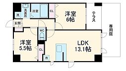 サンピタリア東船橋 2LDKの間取図画像