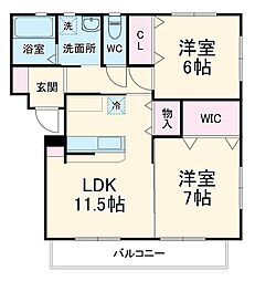 JR東海道本線 浜松駅 バス10分 佐藤3丁目下車 徒歩3分の賃貸マンション 1階2LDKの間取り