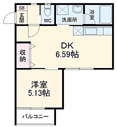 エマーソンパーク 3階1LDKの間取り