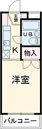 サンビレッヂ町田 1階1Kの間取り