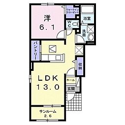 メゾン藤沢I 1階1LDKの間取り