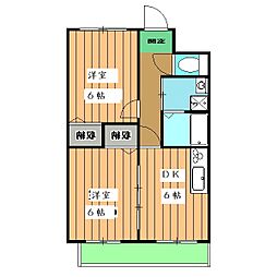 Ｌ．ＰＡＴＩＯ 4階2DKの間取り