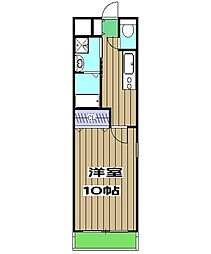 白樺荘 3階1Kの間取り