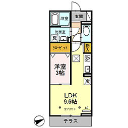 プレミスト　VII 1階1LDKの間取り