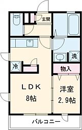 京王線 千歳烏山駅 徒歩11分の賃貸アパート 1階1LDKの間取り