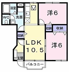 ヴィラサンライズドリーム2 2LDKの間取図画像