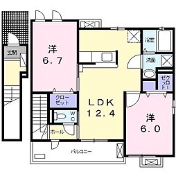 ウッドビレッジ 2LDKの間取図画像