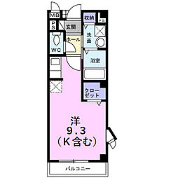 ラピスラズリ ワンルームの間取図画像