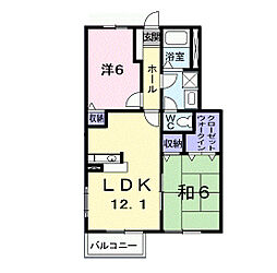 スターアリスI 1階2LDKの間取り