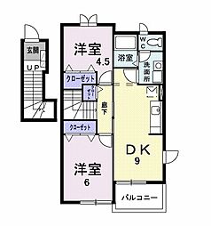 リファインド・ヴィラ3 2DKの間取図画像
