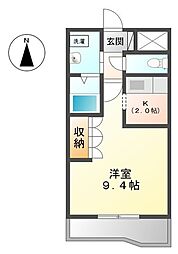 ベルガモット 1Kの間取図画像