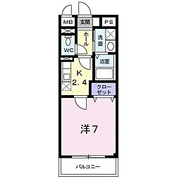 阪急伊丹線 伊丹駅 徒歩18分の賃貸アパート 1階1Kの間取り
