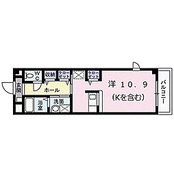 京福電気鉄道北野線 宇多野駅 徒歩15分の賃貸アパート 1階ワンルームの間取り