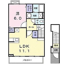 ベル・ソレイユ 1LDKの間取図画像