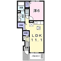 湘南新宿ライン高海 井野駅 徒歩24分の賃貸アパート 1階1LDKの間取り